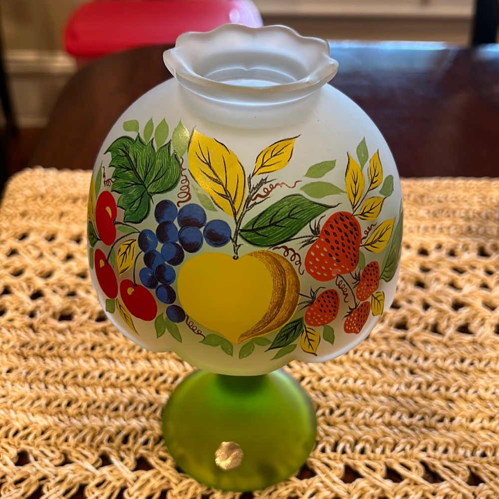 Vintage Westmoreland Frosted Glass Fairy Lamp Candle holder